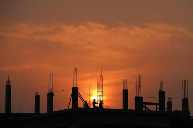 Buildings Sunset 