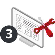 Specifications Step 3 3D Desktop with Red Tools Icon Specifications Step 3 3D Desktop with Red Tools Icon