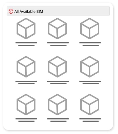 All available bim section preview with 3d cubes.