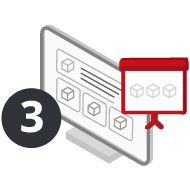 CADdetails BIM development Step 3 3D Desktop with Red Presentation icon CADdetails BIM development Step 3 3D Desktop with Red Presentation icon