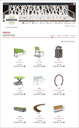 Anova Profile Page Displaying Site Furnishings