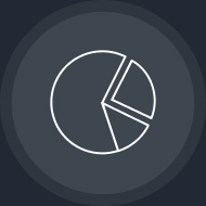 pie chart icon with insights. pie chart icon with insights.