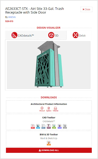 CADdetails Design Visualizer Orbit 3D Model DWG PDF BIM & 3D