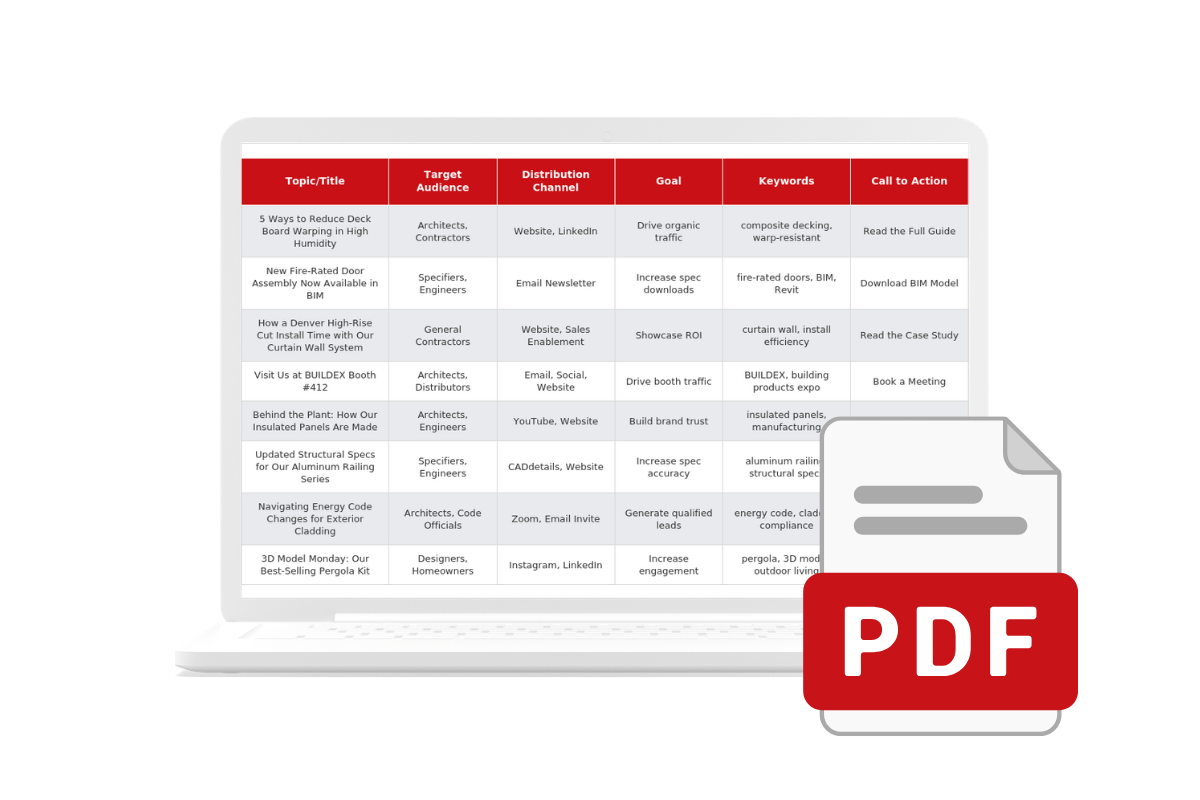 Content Calendar Template
